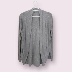 Gray Open Front Cardigan
